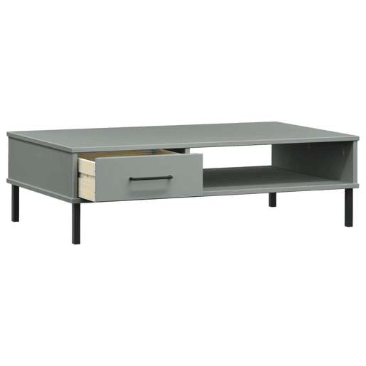 Mesa de Centro, Mesa baixa, c pernas de metal pinho maciço OSLO cinzento