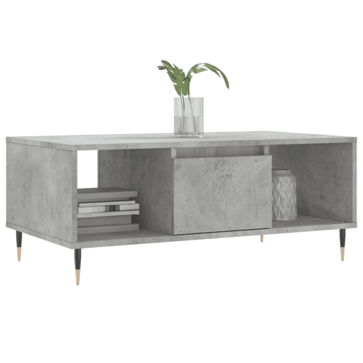 Mesa de Centro, Mesa baixa, 90x50x36,5 cm derivados madeira cinzento cimento