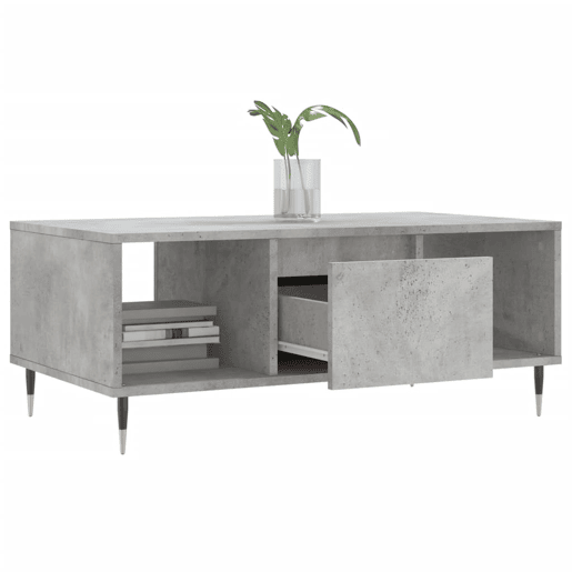 Mesa de Centro, Mesa baixa, 90x50x36,5 cm derivados madeira cinzento cimento