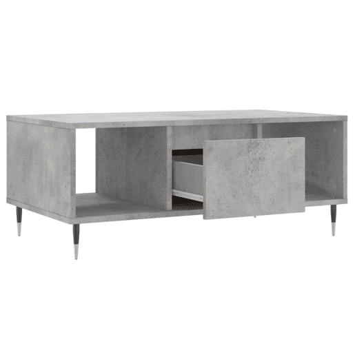 Mesa de Centro, Mesa baixa, 90x50x36,5 cm derivados madeira cinzento cimento