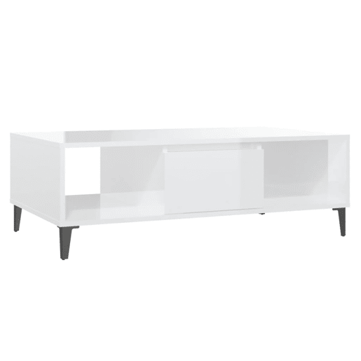 Mesa de Centro, Mesa baixa, derivados de madeira branco brilhante