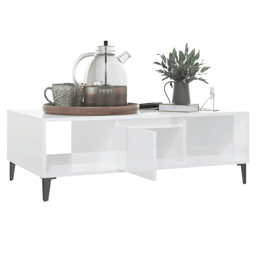 Mesa de Centro, Mesa baixa, derivados de madeira branco brilhante