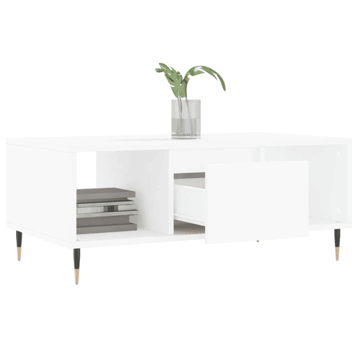 Mesa de Centro, Mesa baixa, 90x50x36,5 cm derivados de madeira branco