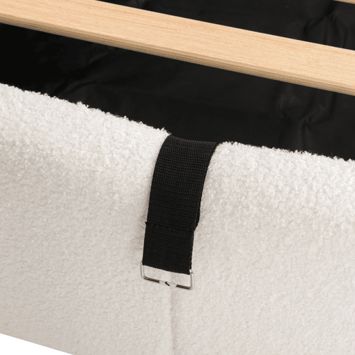 Cama estofada 90x200 cm - com estrado de ripas, sofá-cama, USB, bolsa de armazenamento, bege