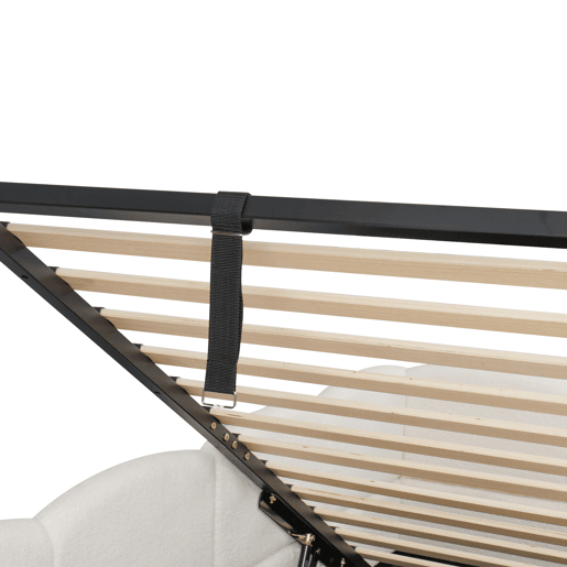 Cama estofada 90x200 cm - com estrado de ripas, sofá-cama, USB, bolsa de armazenamento, bege