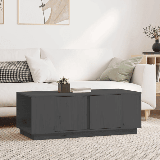 Mesa de Centro, Mesa baixa, 110x50x40 cm madeira de pinho maciça cinzento