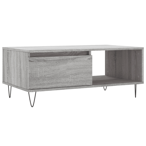 Mesa de Centro, Mesa baixa, 90x50x36,5 cm derivados madeira cinzento sonoma