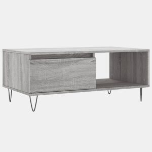 Mesa de Centro, Mesa baixa, 90x50x36,5 cm derivados madeira cinzento sonoma