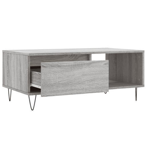 Mesa de Centro, Mesa baixa, 90x50x36,5 cm derivados madeira cinzento sonoma