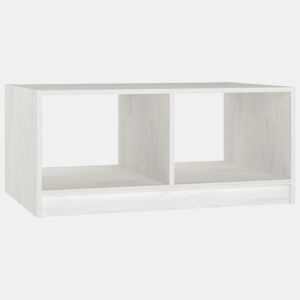 Mesa de Centro, Mesa baixa, 75x50x33,5 cm madeira de pinho maciça branco