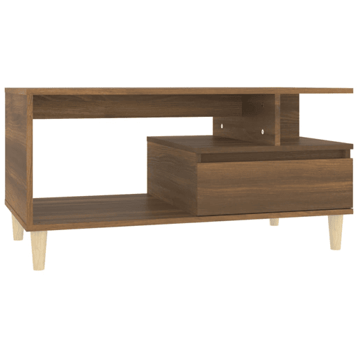 Mesa de Centro, Mesa baixa, 90x49x45 cm derivados de madeira carvalho castanho