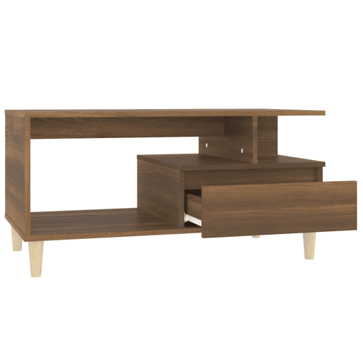 Mesa de Centro, Mesa baixa, 90x49x45 cm derivados de madeira carvalho castanho