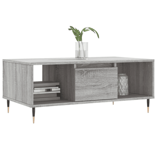 Mesa de Centro, Mesa baixa, 90x50x36,5 cm derivados madeira cinzento sonoma
