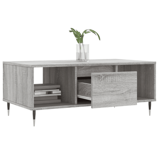 Mesa de Centro, Mesa baixa, 90x50x36,5 cm derivados madeira cinzento sonoma