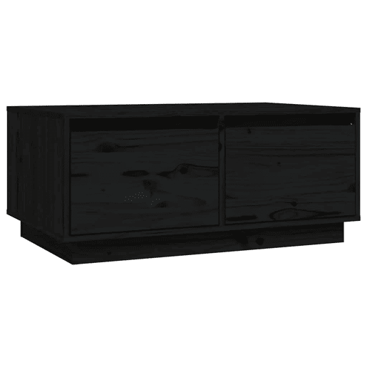 Mesa de Centro, Mesa baixa, 80x50x35 cm madeira de pinho maciça preto