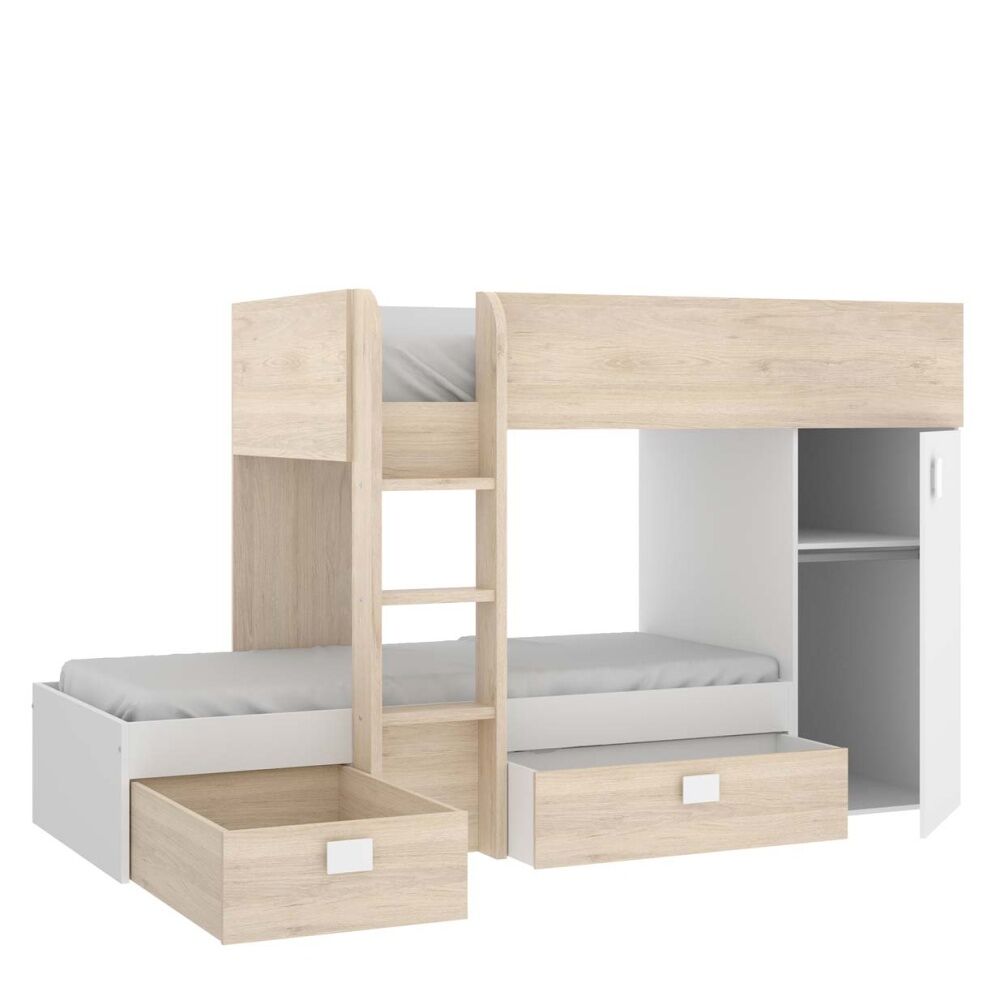 Litera tren modular duo - natural / blanco