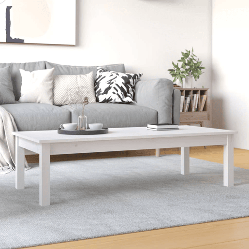 Mesa de Centro, Mesa baixa, 110x50x30 cm pinho maciço branco