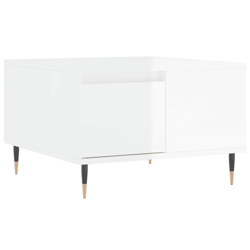 Mesa de Centro, Mesa baixa, 55x55x36,5 cm derivados madeira branco brilhante