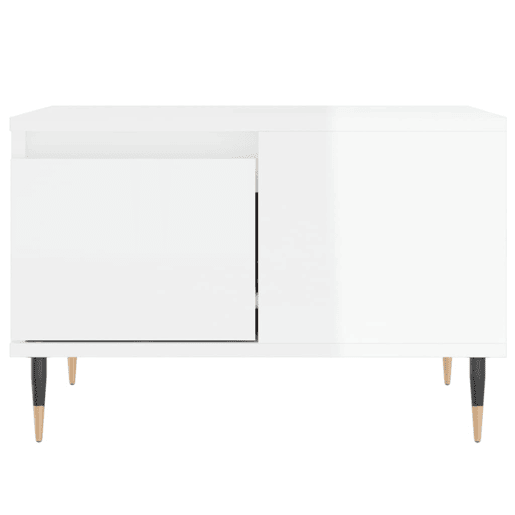 Mesa de Centro, Mesa baixa, 55x55x36,5 cm derivados madeira branco brilhante