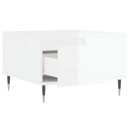 Mesa de Centro, Mesa baixa, 55x55x36,5 cm derivados madeira branco brilhante