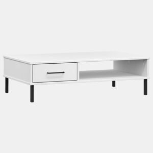 Mesa de Centro, Mesa baixa, c pernas de metal pinho maciço OSLO branco
