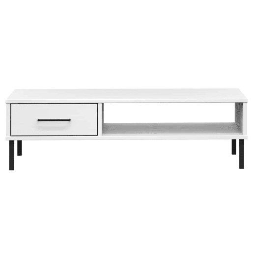 Mesa de Centro, Mesa baixa, c pernas de metal pinho maciço OSLO branco