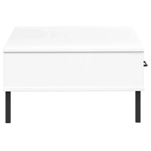 Mesa de Centro, Mesa baixa, c pernas de metal pinho maciço OSLO branco