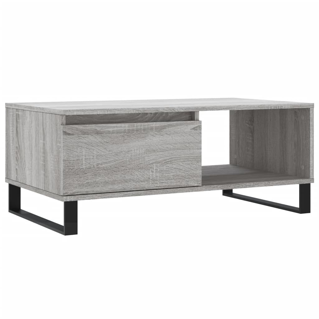 mesa de cafe - mesa de centro madera contrachapada gris sonoma 90x50x365 cm