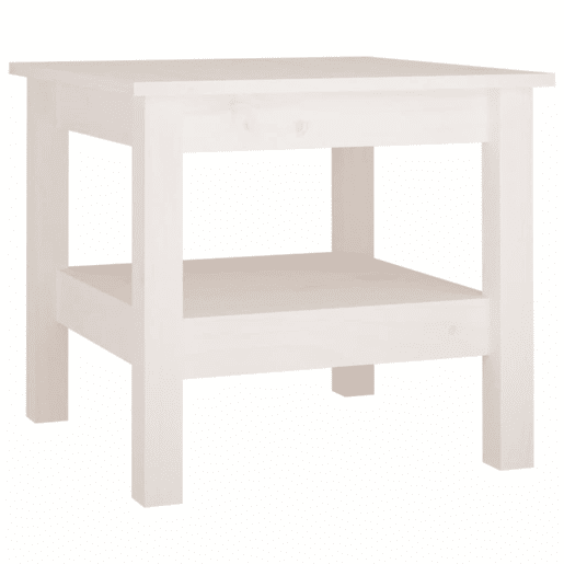 Mesa de Centro, Mesa baixa, Branca 45x45x40 cm Madeira Maciça Pinho