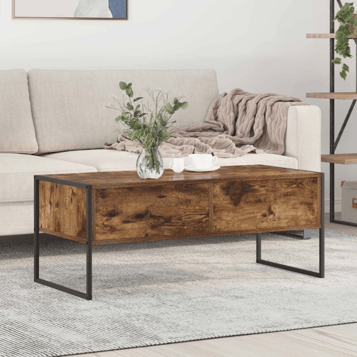 Mesa de Centro, Mesa baixa, com gaveta Carvalho Fumê 100 x 46 x 40 cm