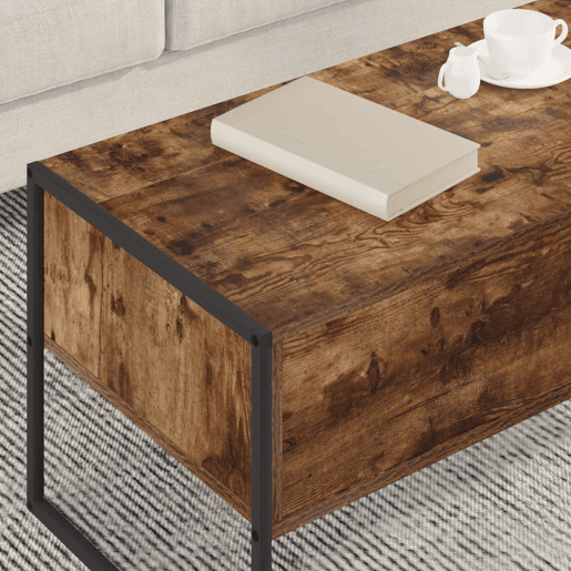 Mesa de Centro, Mesa baixa, com gaveta Carvalho Fumê 100 x 46 x 40 cm