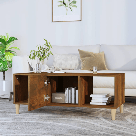Mesa de Centro, Mesa baixa, 102x50x40 cm derivados madeira carvalho fumado