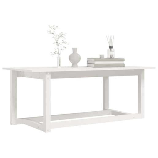 Mesa de Centro, Mesa baixa, 110x55x45 cm madeira de pinho maciça branco