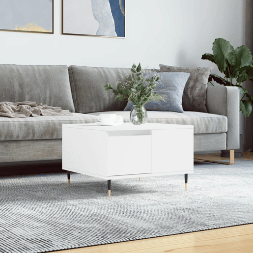 Mesa de Centro, Mesa baixa, 55x55x36,5 cm derivados de madeira branco