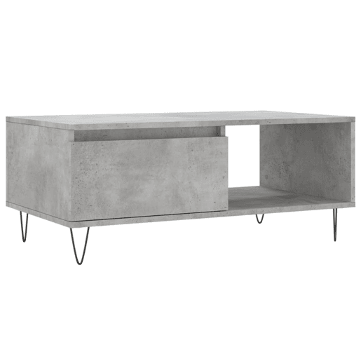 Mesa de Centro, Mesa baixa, 90x50x36,5 cm derivados madeira cinzento cimento
