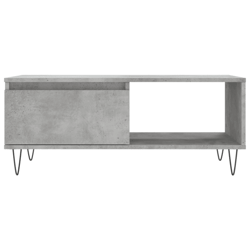Mesa de Centro, Mesa baixa, 90x50x36,5 cm derivados madeira cinzento cimento