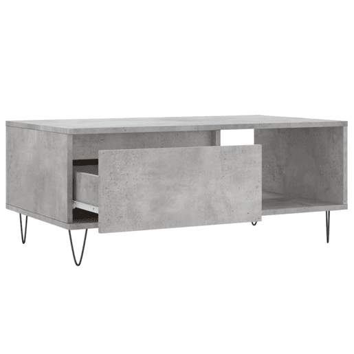 Mesa de Centro, Mesa baixa, 90x50x36,5 cm derivados madeira cinzento cimento