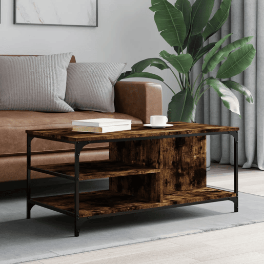 Mesa de Centro, Mesa baixa, 100x50x45 cm derivados madeira carvalho fumado