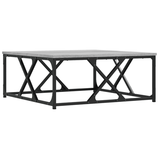 Mesa de Centro, Mesa baixa, 70x70x30 cm derivados de madeira cinzento sonoma