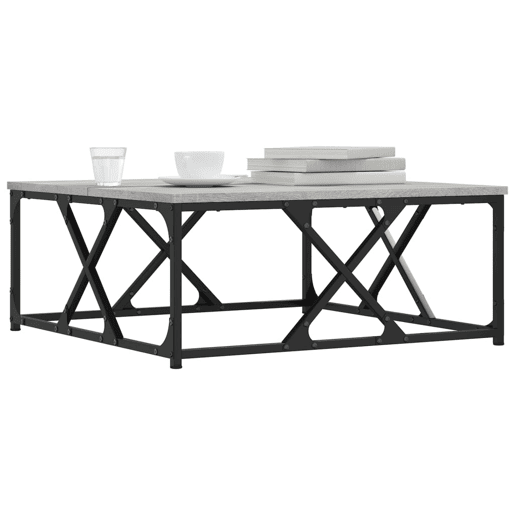 Mesa de Centro, Mesa baixa, 70x70x30 cm derivados de madeira cinzento sonoma