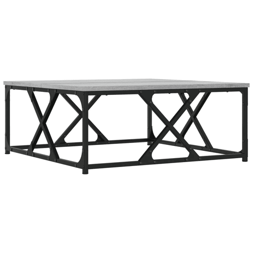 Mesa de Centro, Mesa baixa, 70x70x30 cm derivados de madeira cinzento sonoma