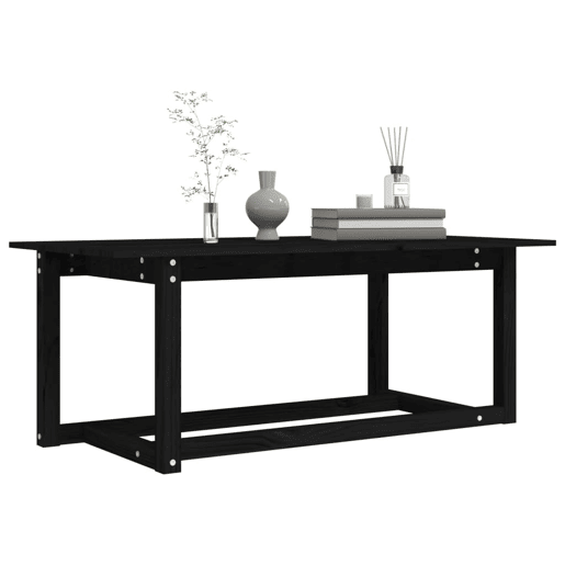 Mesa de Centro, Mesa baixa, 110x55x45 cm madeira de pinho maciça preto
