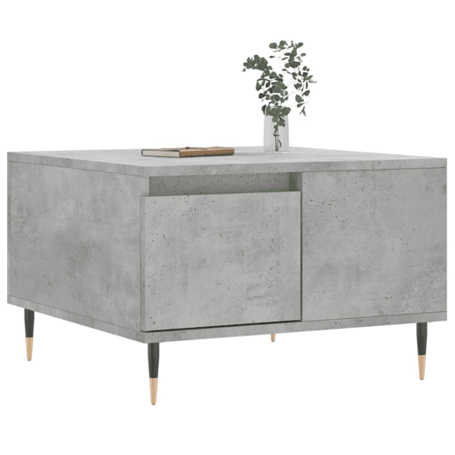 Mesa de Centro, Mesa baixa, 55x55x36,5 cm derivados madeira cinzento cimento