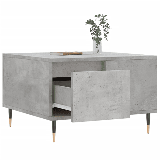 Mesa de Centro, Mesa baixa, 55x55x36,5 cm derivados madeira cinzento cimento