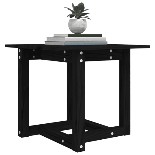 Mesa de Centro, Mesa baixa, 50x50x45 cm madeira de pinho maciça preto