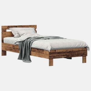 Estrutura de cama de solteiro para adultos Madeira antiga 75 x 190 cm Madeira processada