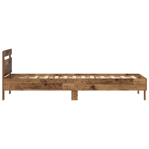 Estrutura de cama de solteiro para adultos Madeira antiga 75 x 190 cm Madeira processada