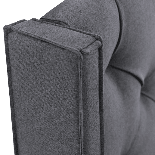 Cama de casal hidráulica estofada 140x200 - com estrado metálico e arrumação - Cinza