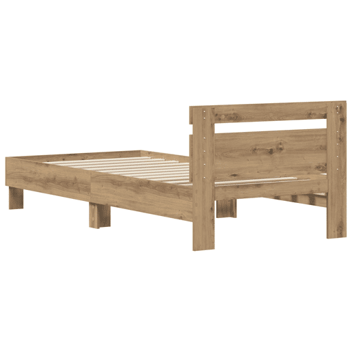 Estrutura de cama de solteiro para adultos Carvalho Artesanal 98.5 x 200 cm