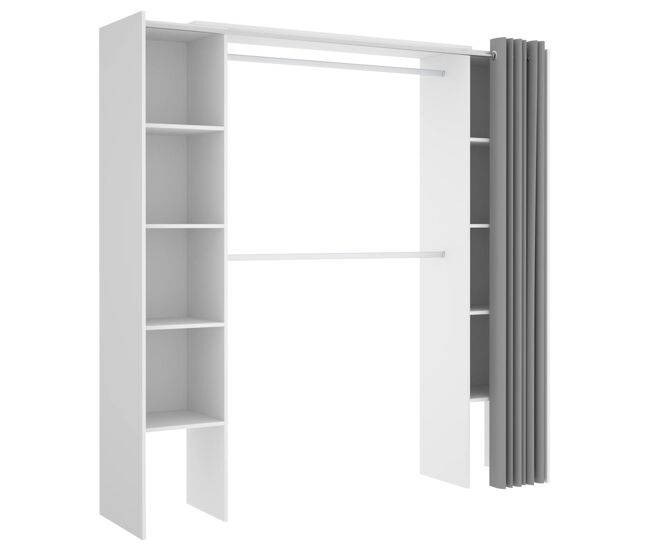 Vestidor con cortinas bastet - blanco